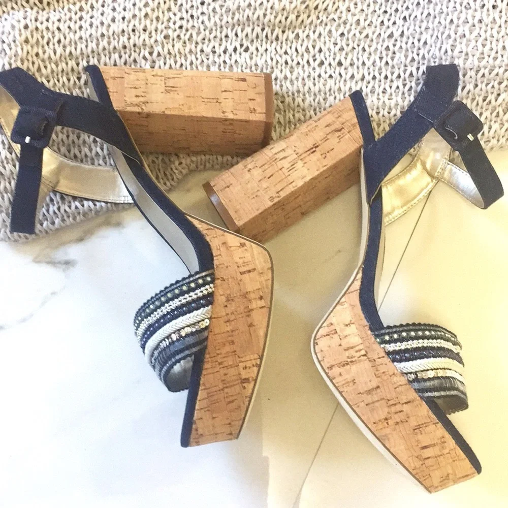Nine West Keira Embellished Platform Sandals